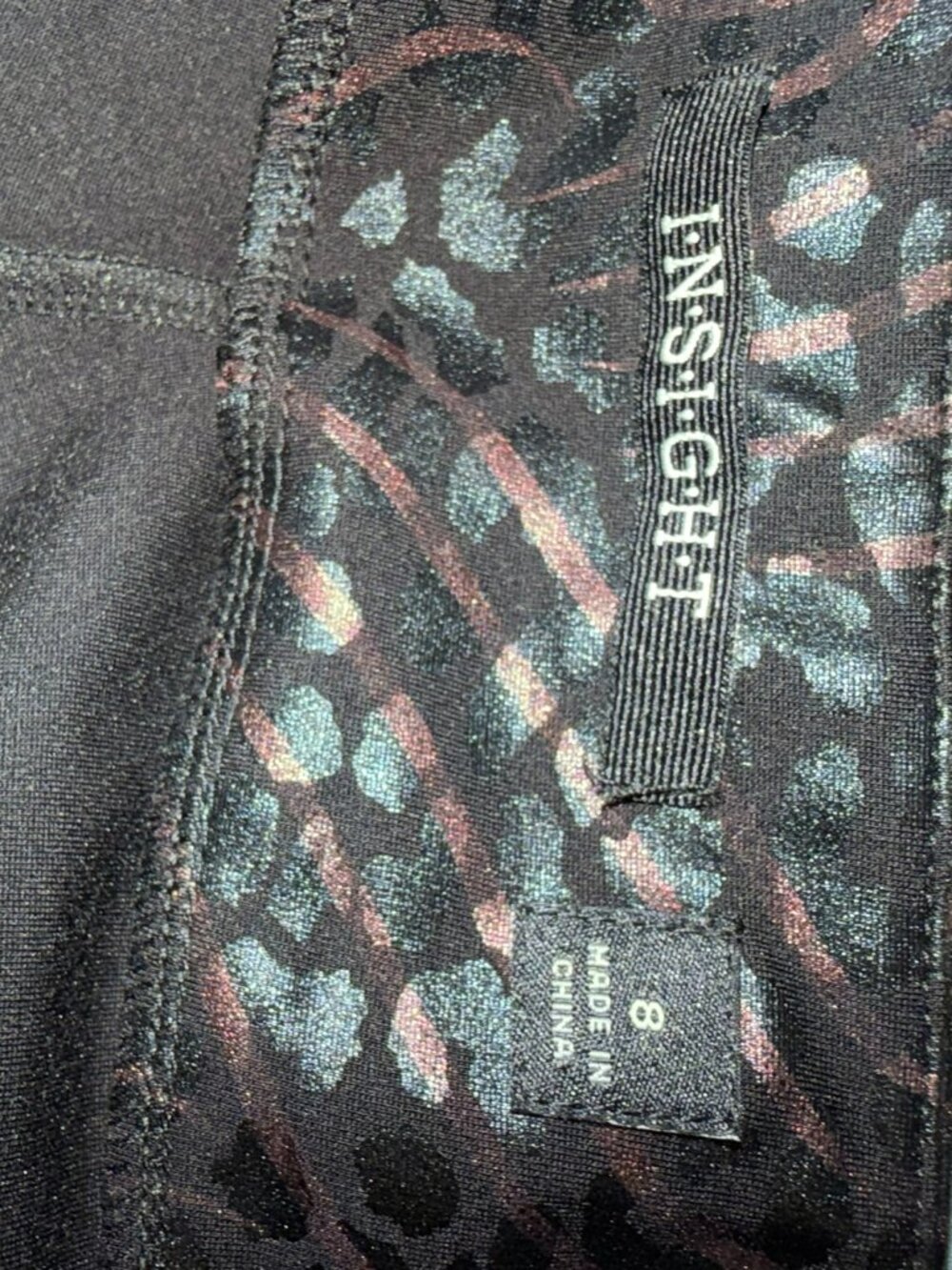 Insight Black Patterned Pants - Picture 3 of 3